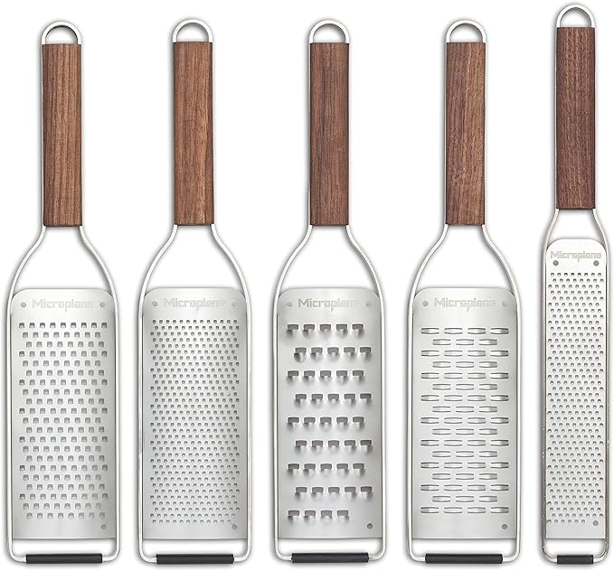 Microplane Master Series Wood Handle Stainless Steel Frame Extra Coarse Blade Cheese Grater