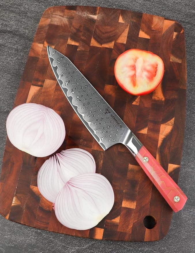 Kitchen Chef Knife 8 Inch, Professional Kitchen Knife, Ultra Sharp Damascus Powder Steel with Full-tang Resin Handle, SHENG Series