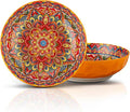 YUN TAO Large Serving Bowls,10 inch Ceramic Bowls, 75 Oz Capacity, Vibrant Orange Hue - Microwave and Dishwasher Safe for Salad, Pasta, Entertaining and Party (Set of 2)