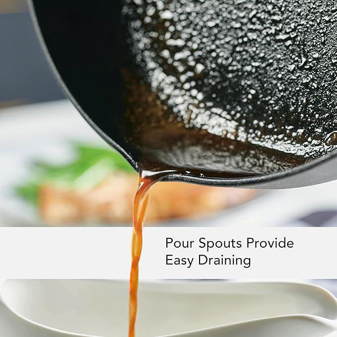 KitchenAid 48395 Seasoned Cast Iron Frying Pan/Skillet, 12 Inch - Black