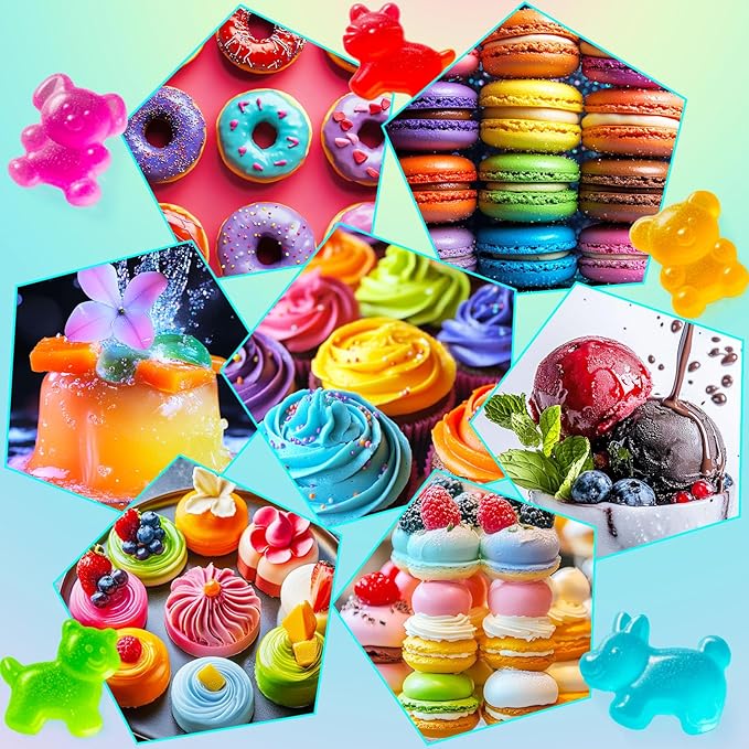 Food Coloring Powder - 15 Bright Colors Flavorless Food Dye, High Concentrated Upgraded Food Coloring for Icing, Baking, Cake Decorating, Cooking, Frosting - 5g/bottle