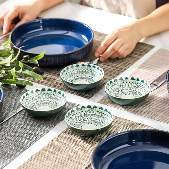 Set of 6 Deep Soy Sauce Dishes, 3.7 inch Ceramic Dipping Bowls 4 oz Small Dip Bowls Sauce cups for Condiment Sushi Bowls, Mini Bowl for Side Dish, Ketchup, Soy Appetizer Plates Tiny Bowls