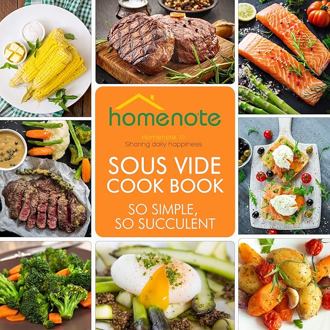 HOMENOTE Container 12 Quart with Lid & Rack and Sleeve - BPA Free Complete Sous Vide Accessories Kit with Cookbook For Anova and Most Sous Vide Cookers