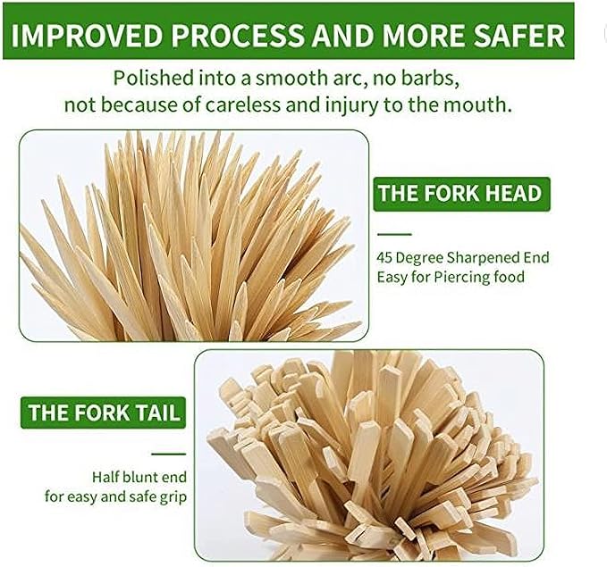 4.7 Inch Bamboo Skewers, 300 PCS Bamboo Paddle Wood Picks, Toothpicks for Appetizers, Cocktail Picks for Drinks, Food Picks, BBQ, Sandwich, Barbecue Snacks.