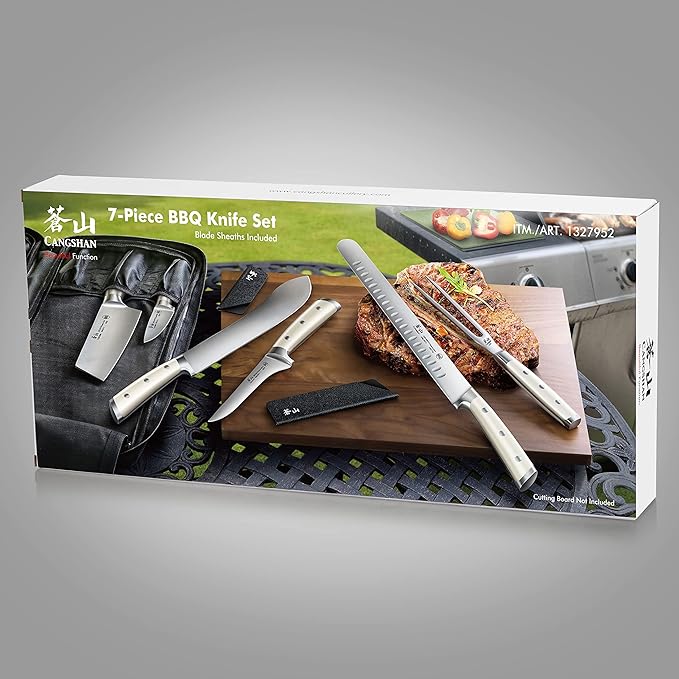 Cangshan S1 Series 7-Piece BBQ Knife Set, Forged German Steel, 1023718