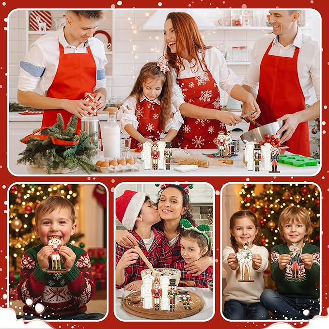 Flycalf Nutcracker Cookie Cutters Set of 3 Christmas with 3D Stamper Holiday Baking Accessories Cutter Molds Gifts for Kids Decorative Party 3.5" Kitchen Cake Supplies