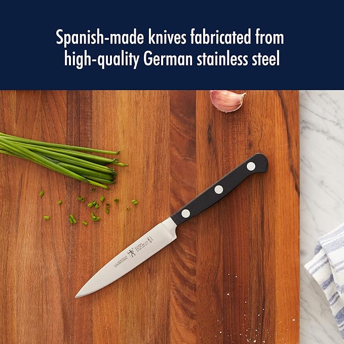HENCKELS Classic Razor-Sharp 3-Piece Kitchen Knife Set, Chef Knife, Paring Knife, Utility Knife, German Engineered Informed by 100+ Years of Mastery, Stainless Steel