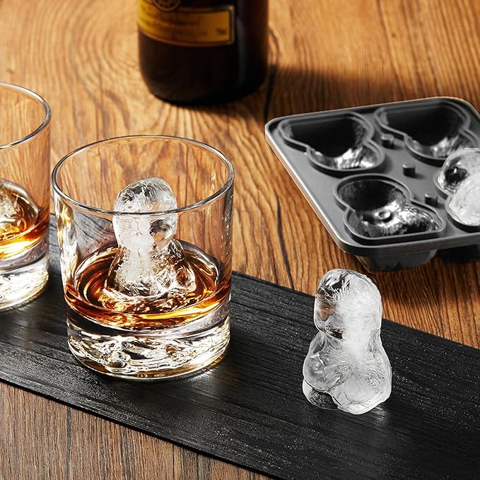 Nax Caki 3D Sloth Ice Cube Mold Fun Shapes, Cute Sloth Gifts for Women, Large Craft Ice Mold, Big Sloth Ice Cube Trays for Whiskey Cocktails Bourbon