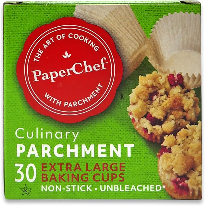PaperChef - X-Large Parchment Baking Cups - Easy Release, Non-Stick Paper - 30 count - 4 pack