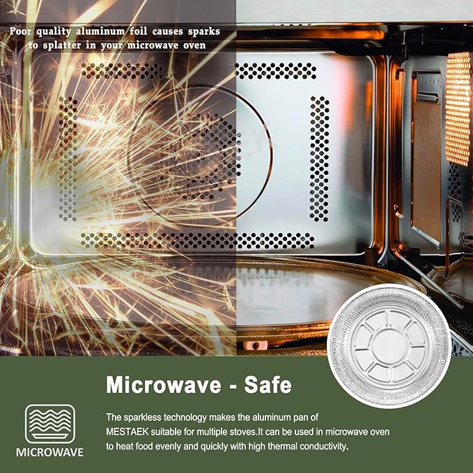7" Aluminum Foil Pans without Lids 50 Pack of 22.3 oz,Heavy Duty Disposable Containers for Roasting,Storing,Baking,Cooking,Recyclable