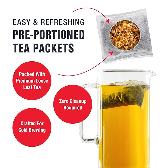 Tiesta Tea - Maui Mango Cold Brew, Loose Leaf, Mango Pineapple Herbal Tea, Premium Non-Caffeinated Blend, Cold Brew Packets, Makes 64oz Pitcher Per Bag (Pack of 10)