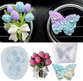 Flower Butterfly Candle Mold, Floral Butterfly Silicone Mold, Tulip Bouquet Flower Resin Mold for Soap Soy Wax Epoxy DIY Handcraft Home Ornaments Wedding Party Decoration