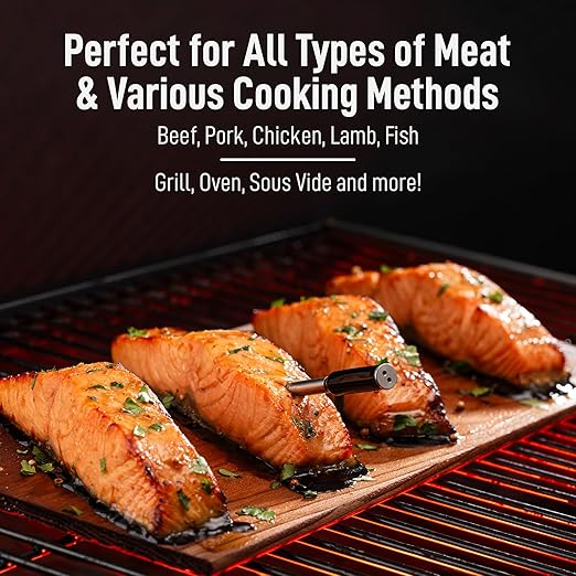 Grill Tech Wireless Meat Thermometer Digital – Bluetooth Smart Food Thermometer, Perfectly Cook Your Steak, Chicken, Brisket And More, 950ft Range, USB-C Rechargeable Case & GrillTech App for Grilling