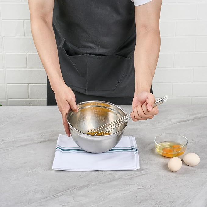 Restaurantware-German Standard 12.6 Inch Ball Whisks, 24 Dishwashable Kitchen Whisks - Ergonomic Handle, Durable, Stainless Steel Manual Egg Beater, Suitable For Whisking, Stirring, Mixing, Beating
