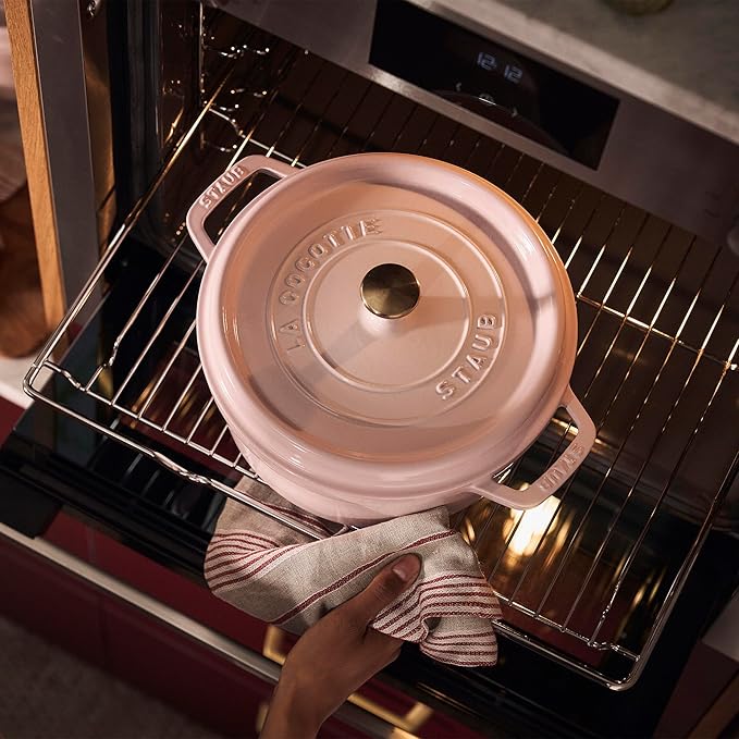 Staub Cast Iron 4-qt Round Dutch Oven - Peony Pink