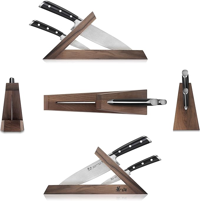 Cangshan TS Series 1021417 Swedish 14C28N Steel Forged 3-Piece TAI Knife Block Set, Walnut