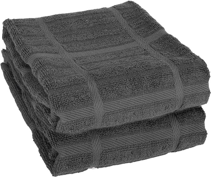 All-Clad Solid Kitchen Towels: Highly Absorbent, Super Soft Long Lasting - 100% Cotton, 17"x30" Tea Towels for Cleaning & Drying Dishes, Pans, Glassware, or Countertops, (2-Pack), Pewter