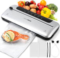75KPa 6-in-1 Automatic Vacuum Sealer Machine | Digital Food Saver with Pulse Function | Dry & Moist Food Modes | Includes 12 Vacuum Bags, External Sliding Blade & External VAC for Jars/Containers