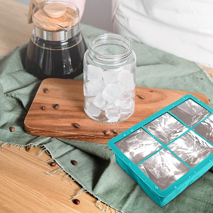 Silicone Ice Cube Trays 3 Pack - Large Size Silicone Ice Cube Molds with Leak Proof Removable Lid Square Ice Cube Tray And BPA Free for Cocktail,Whiskey, Stackable Flexible Ice