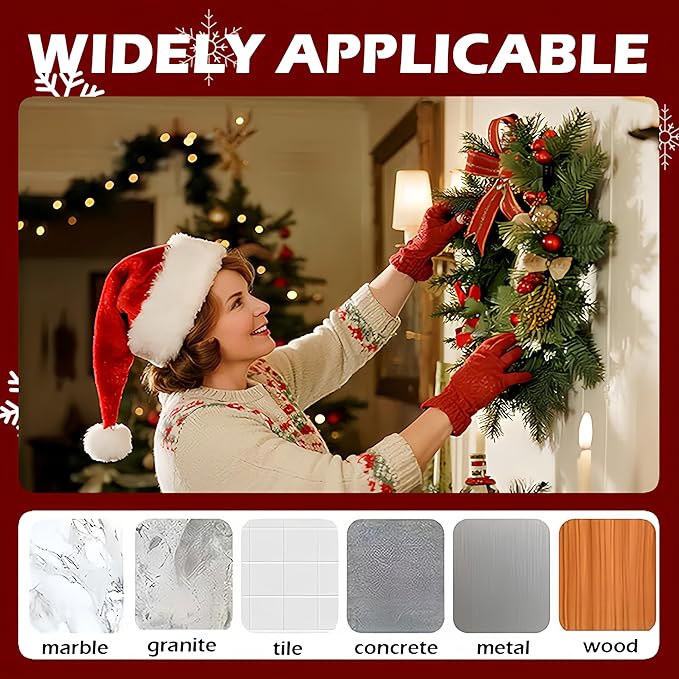 Suction Cup Hooks for Wreaths on Glass, 2026 Upgrade No Drill Towel Hooks Stainless Steel Waterproof Suction Cup Hooks, Wreath Hanger for Front Door for Kitchen, Bedroom (2, Silver)