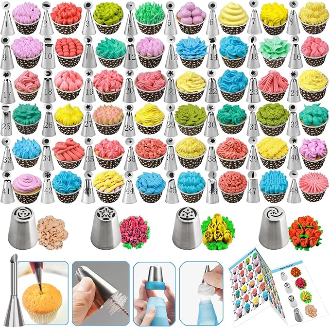722pcs Cake Decorating Kit - Baking Supplies with Springform Pans, Cake Rotating Turntable, Icing Piping Bags and frosting Tips Set - Cake Decorating Tools for Beginners
