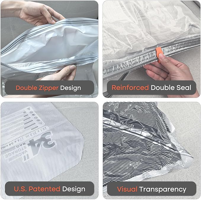 Vacuum Seal Bags for Clothing with Rechargeable Cordless Pump, 18 Pack Vacuum Storage Space Saver Bags, Compression Packing Seasonal Storage for Clothes Bedding Blanket Pillows Comforters