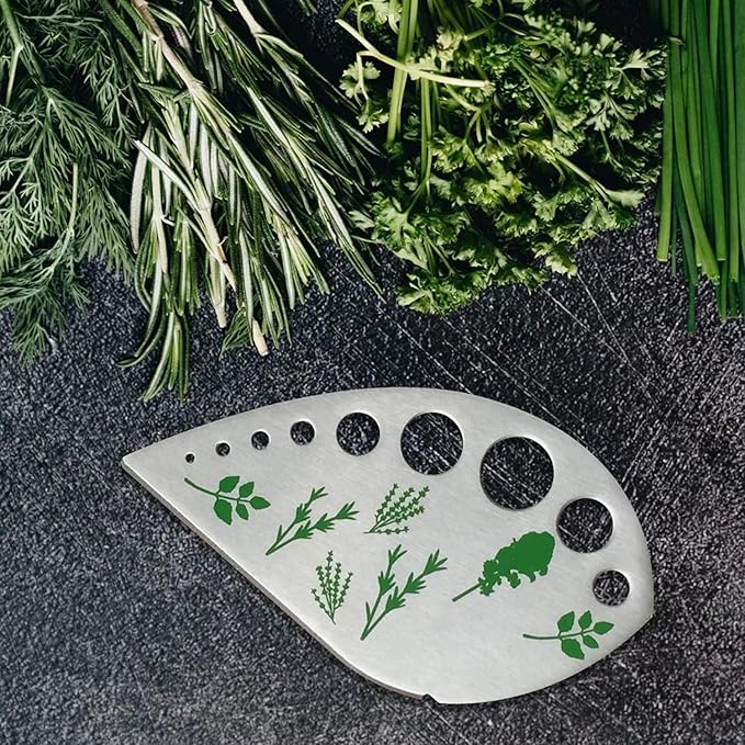 Herb Stripper – 9-Hole Stainless Steel Herb Peeler for Quick Leaf Stripping – Multi-Purpose Kale, Rosemary, and Basil Stripper with Cutting Edge – Durable & Easy to Clean Kitchen Gadget (2)