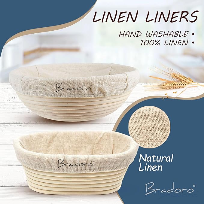 Sourdough Bread Proofing Basket, Bread Baking Supplies, Sour dough Starter Kits, Bread Making Tools Kit, Sour Dough Kit Tools, Sourdough Proofing Basket, Sourdough Kit Gift for Mom Bakers Women Wife
