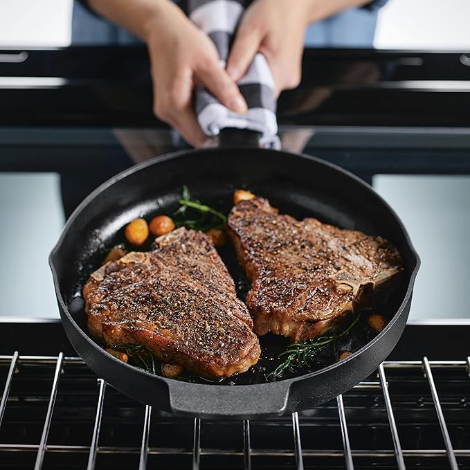 KitchenAid 48395 Seasoned Cast Iron Frying Pan/Skillet, 12 Inch - Black