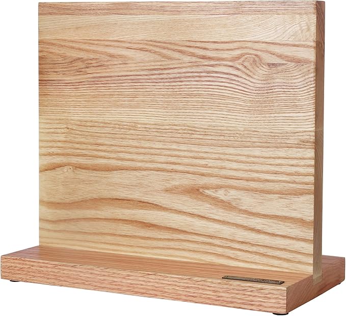 YOUSUNLONG Magnetic Knife Block - Magnetic Knife Holder - Magnetic Knife Stand - Double-sided Super Magnetic with Natural Fraxinus wood - Holds 10“ knives - Space Saver - Large storage knife holder