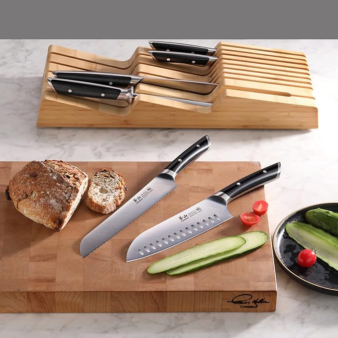 Cangshan HELENA Series German Steel Forged 7-Piece In-Drawer Knife Set (Black)