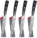 KYOKU Samurai Series - 5" Steak Knives Set of 4 with Sheath & Case - Full Tang - Japanese High Carbon Steel - Pakkawood Handle with Mosaic Pin (Japanese Steak Knife Set)