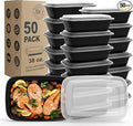 WGCC Meal Prep Containers, 50Pack [38OZ] Food Storage Containers With Lids, Reusable Food Prep Containers, To Go Containers With Lids, BPA-free, Stackable, Microwave/Dishwasher/Freezer Safe