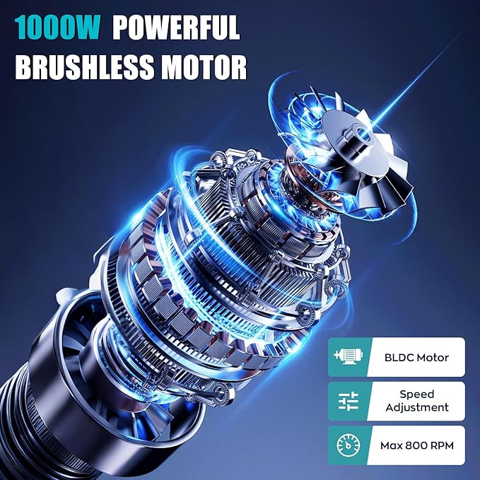 IMAYCC Cordless Cement Mixer, Portable Concrete Mixer,21V 6 Speed Mixing Drill, 1000W Drill Mixer for mud,Motar,Paint, Grout, Plaster,Thinset etc.