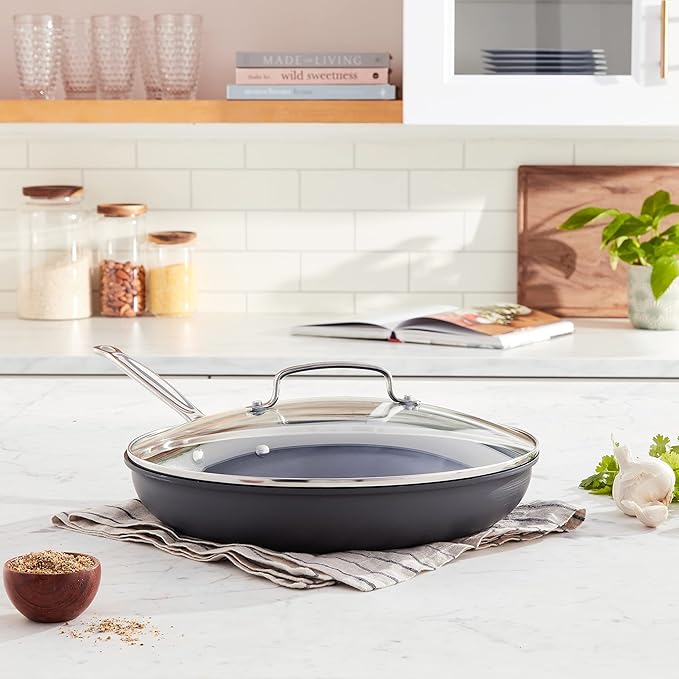 Cuisinart 12-Inch Skillet, Nonstick-Hard-Anodized with Glass Cover, 622-30GP1