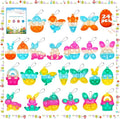 Easter Pop Fidget Toys Bulk Its 24 Pack Easter Party Favors for Kids Easter Egg Fillers Basket Stuffers Mini Pop Keychain It Goodie Bag Stuffers Fidgets for Classroom Prizes Kids Party Supplies Gifts