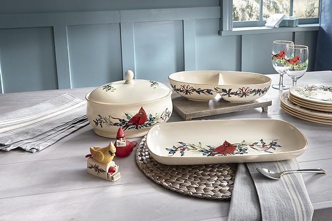 Lenox 870601 Winter Greetings Covered Dish, Christmas & Holiday Hosting