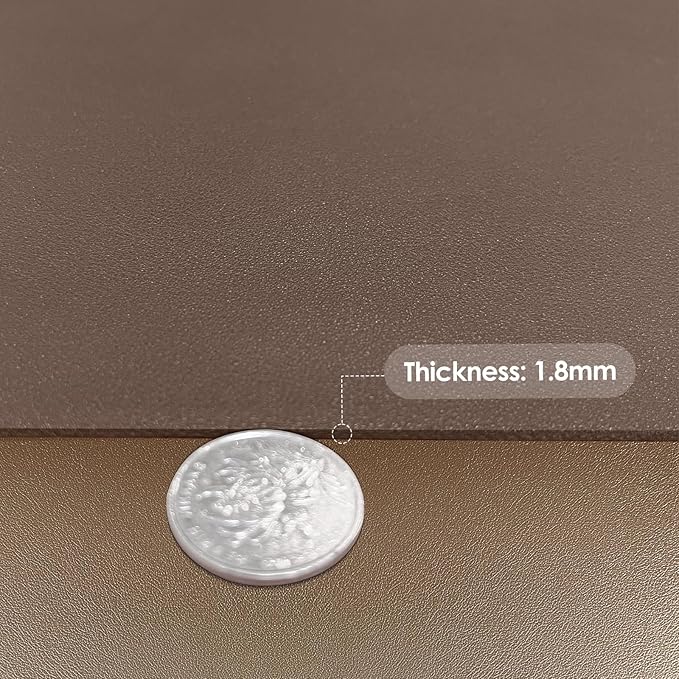 Leather Table Cover,1.8mm Thick,48x72 Inch Table Protector,Table Protector for Dining Room Table,Dining Table Cover,Table Cover Protector,Table Top Protector(Mud Color+Champagne Gold,48x72)