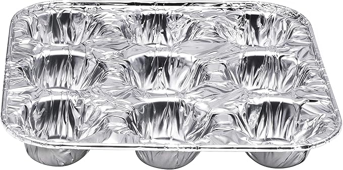 9-Cavity Mini Cupcake and Muffin Pans | Disposable Aluminium Baking Pans | Use for Baking Mini Muffin, Cupcake, Cake | For Weddings, Parties, Birthdays, Gatherings (100 Pack)