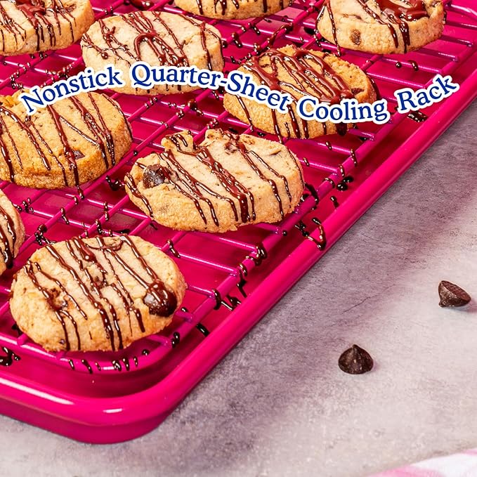 Great Jones Little Chill Wire Cooling Rack (Broccoli) | Nonstick Baking Rack, Heavy-Duty Aluminized Steel | Fits Quarter-Sheet Pans for Cooking and Baking | Oven-Safe 450°F, Dishwasher-Friendly