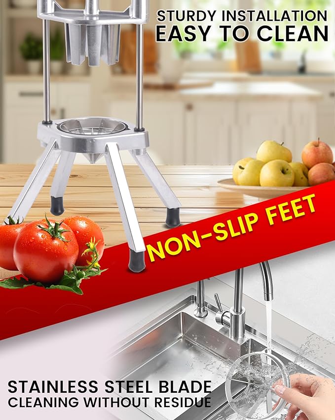 Lemon Cutter With Two 8 Wedges Commercial Lemon Slicer Stainless Steel Fruit Cutter Fruit Lemon Chopper Lemon Wedges Slicer Machine for Fruits and Vegetables for Home&Commercial Use