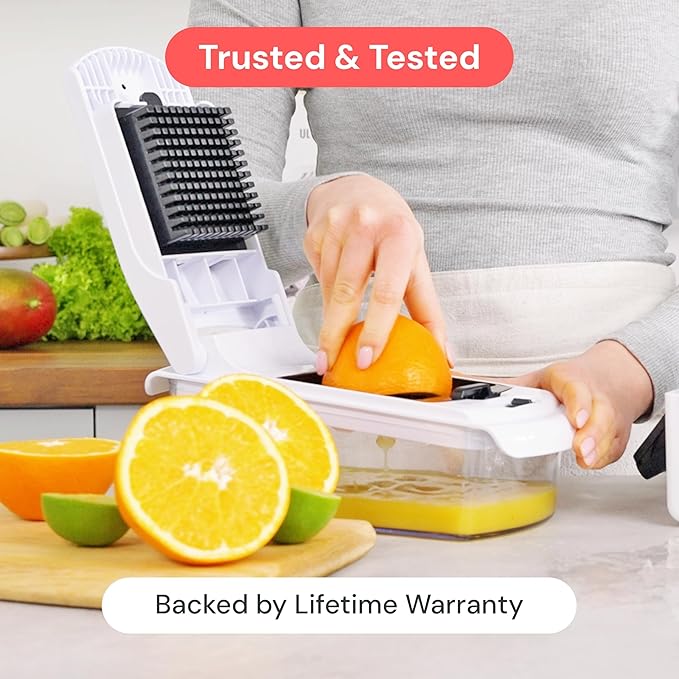Fullstar The Original Pro Chopper - Vegetable Chopper and Spiralizer, Food Chopper with Container, Fruit Slicer, Kitchen Gadgets & Accessories, Home Essentials (9 in 1, White)