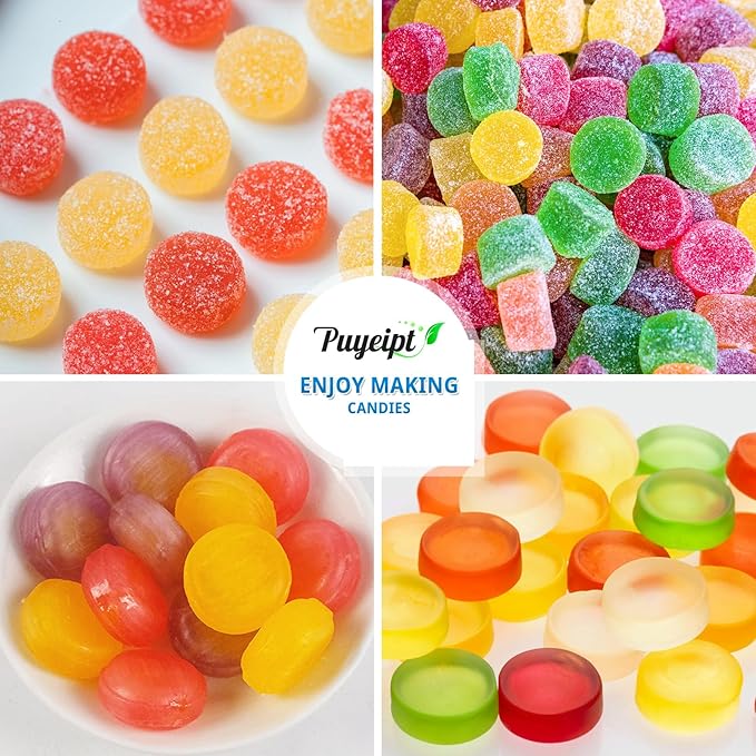 4 PCS Silicone Gummy Candy Molds, 55 Cavities Non-Stick Round Molds for Small Hard Candies, Chocolates, Caramels, Jello, Fruit Snacks