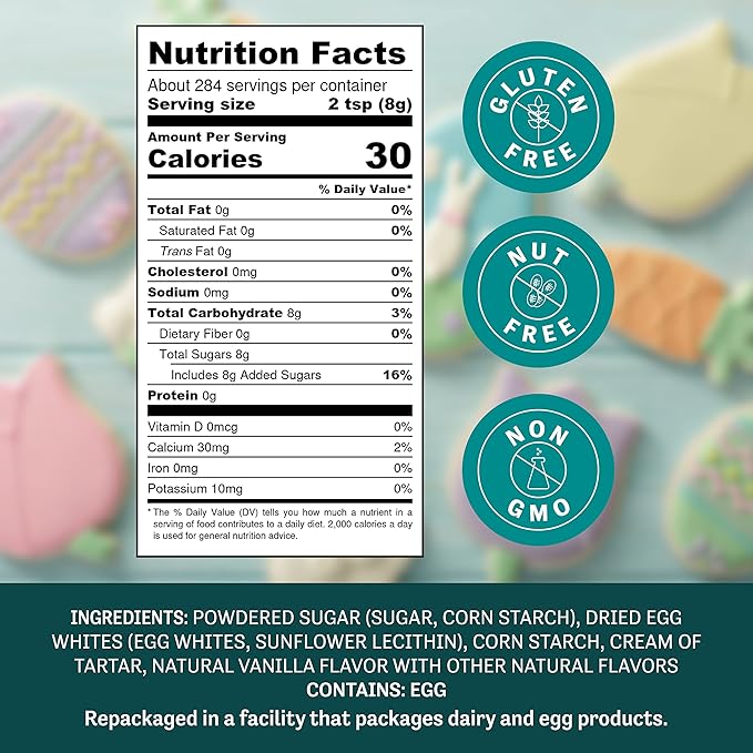 Judee's Gluten Free Royal Icing Mix - Just Add Water Meringue Powder for Royal Icing - Frosting Blend for Cookie Decorating - Bulk Mix for Cake Decorating Kit - 5 lb, Pack of 1