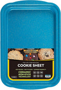 casaWare 17.5 x 12 x 1-Inch Cookie Sheet with 1.5-Inch Handles, Ultimate Series Commercial Weight, Ceramic Non-Stick Coating (Blue Granite)