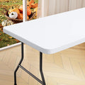 homing Rectangle Table Cloth Cover, Waterproof Polyester Elastic Fitted Tablecloth, Fits for 4 Foot Folding Tables, Washable Table Protector for Picnic, Camping, Outdoor (White, 30" x 48")