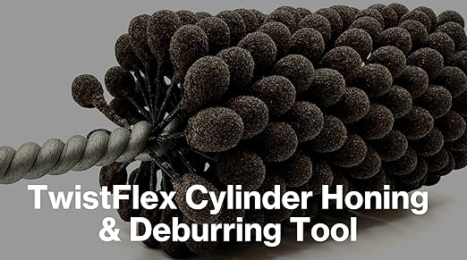 TwistFlex Cylinder Hone | 3-1/2" 320AO for Brake Cylinders, Valve Guides, Hydraulics, 3.5" Diameter for Hole Diameters 3.26"- 3.51" | Aluminum Oxide 320 Grit | 0.315" Shank | 13.5" Length