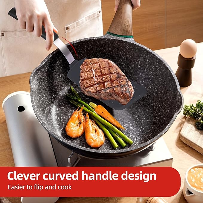 Kitchen Cooking Utensils Large Silicone Spatulas Turner Heat Resistant 3-Pack Set For Nonstick Cookware,BPA-Free Rubber Thin Slotted Flexible Flipper Spatula for Egg,Pancake,Fish,Cookie,Steak