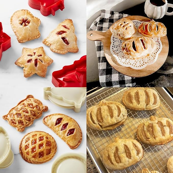 6PCS Mini Hand Pie Molds,Party Potluck Hand Pie Molds for Baking,Fits All Kinds of Festivals and Parties (6PCS-A)