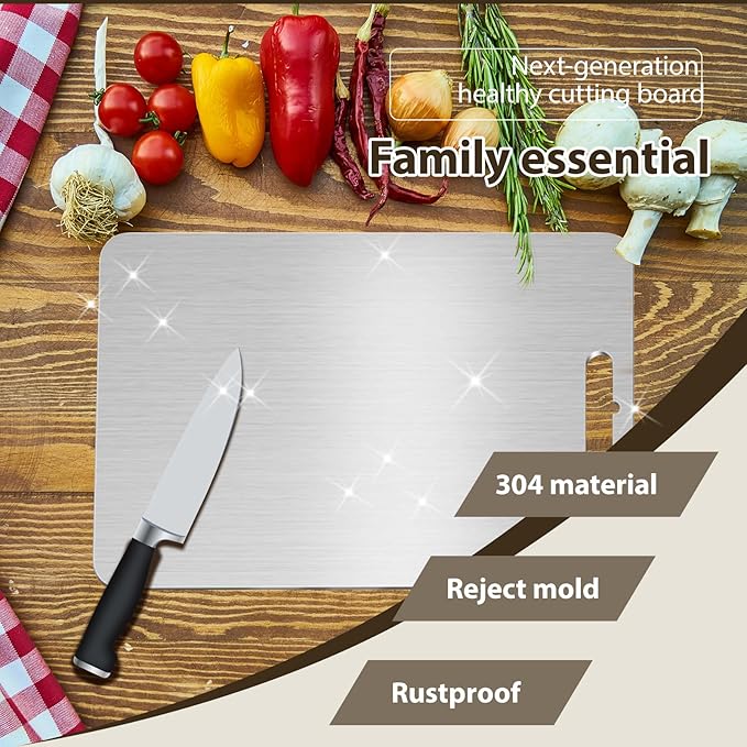 100% Pure Titanium Cutting Boards for Kitchen Suitable for restaurant and home food Meat &Vegetable &Pizza Can be Washed in a Dishwasher Safe Tabla Para Picar Para Cocina (11.5"Lx8"W)